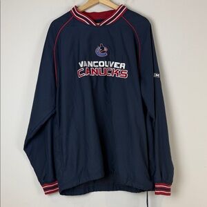 Vancouver Canucks CCM VTG 2000s NHL Navy and Red Hockey Pullover - Size Large